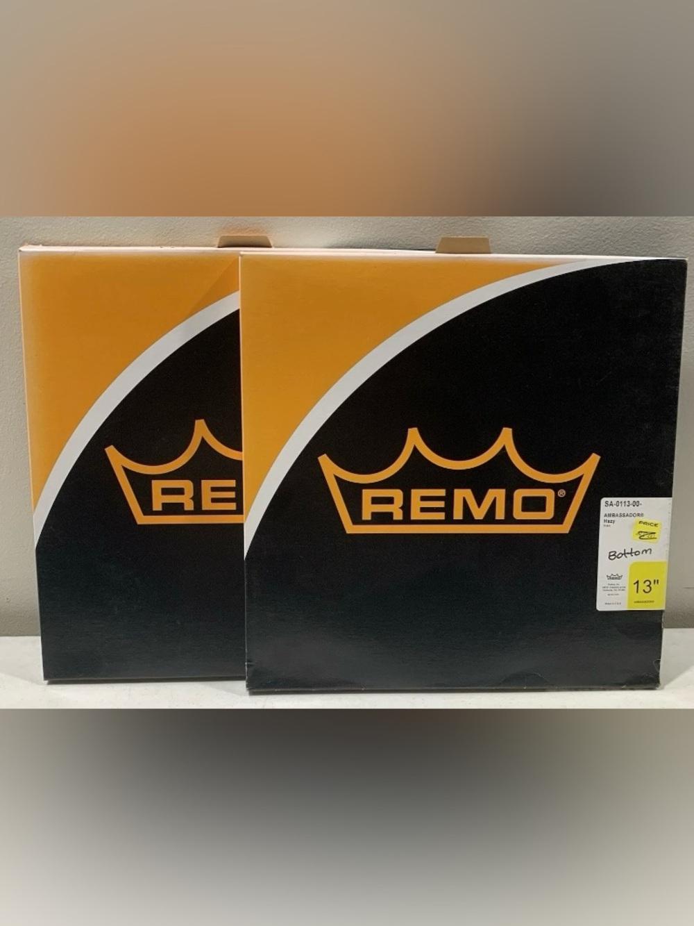 New two 13” Remo Ambassador Hazy snare drum bottom heads